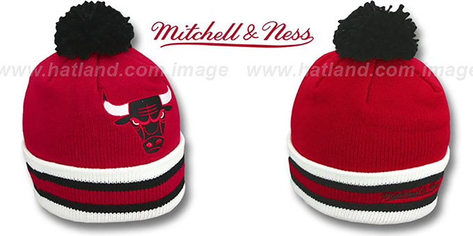 Bulls 'XL-LOGO BEANIE' Red by Mitchell and Ness