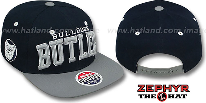 Butler '2T SUPER-ARCH SNAPBACK' Navy-Grey Adjustable Hat by Zephyr