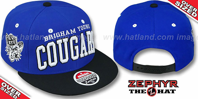 BYU '2T SUPER-ARCH OVER-SIZED SNAPBACK' Blue-Black Hat by Zephyr