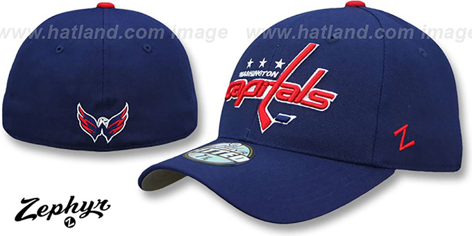 Capitals 'SHOOTOUT' Navy Fitted Hat by Zephyr
