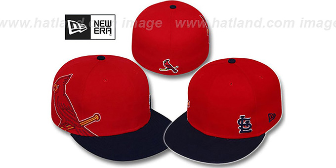 Cardinals 'BIG-STITCH' Red-Navy Fitted Hat by New Era
