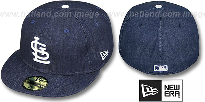 Cardinals 'DENIM' Fitted Hat 2 by New Era - navy