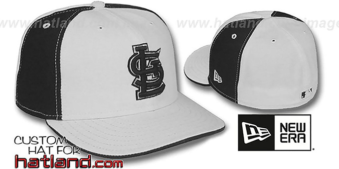 Cardinals 'PINWHEEL' White-Black Fitted Hat by New Era