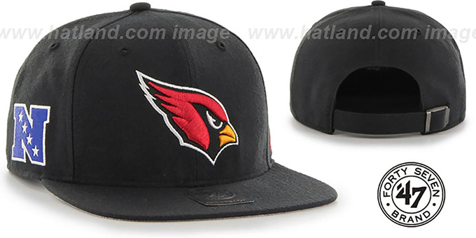 Cardinals 'SUPER-SHOT STRAPBACK' Black Hat by Twins 47 Brand