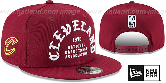 Cavaliers 'GOTHIC-ARCH SNAPBACK' Burgundy Hat by New Era