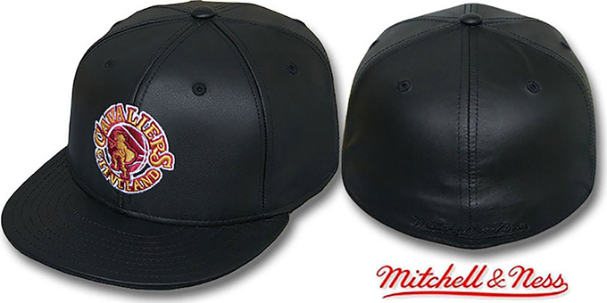 Cavaliers 'LEATHER HARDWOOD' Fitted Hat by Mitchell and Ness