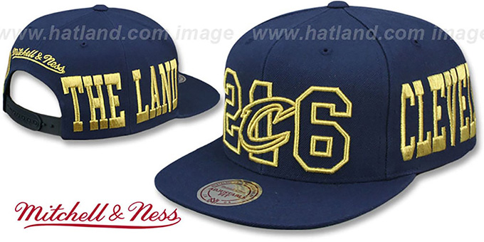 Cavaliers 'METALLIC AREA-CODE SNAPBACK' Navy Hat by Mitchell and Ness