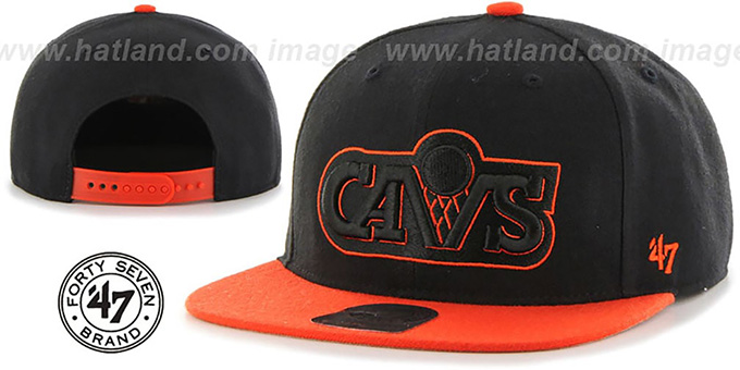 Cavaliers 'NO-SHOT SNAPBACK' Black-Orange Hat by Twins 47 Brand