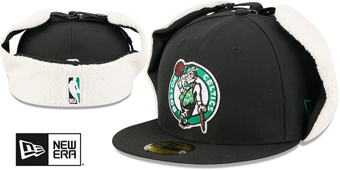 Celtics 'CLASSIC DOGEAR' Black Fitted Hat by New Era