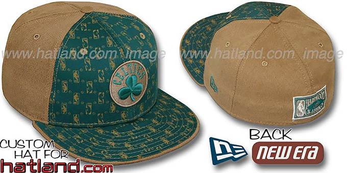 Celtics HW-NBA FLOCKING 'PINWHEEL' Green-Oak Fitted Hat
