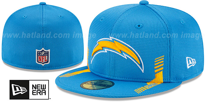 Chargers '2021 NFL SIDELINE HOME' Sky Fitted Hat by New Era