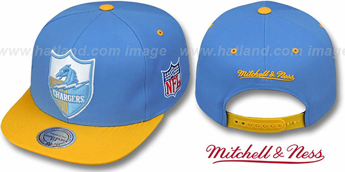 Chargers '2T XL-LOGO SNAPBACK' Blue-Gold Adjustable Hat by Mitchell and Ness