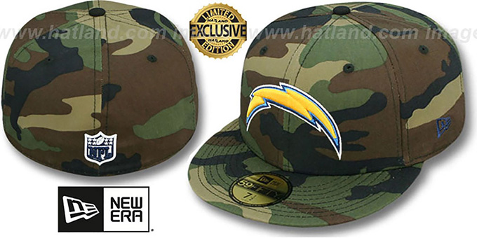 Chargers 'NFL TEAM-BASIC' Army Camo Fitted Hat by New Era