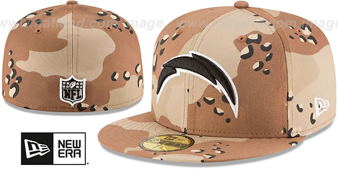 Chargers 'NFL TEAM-BASIC' Desert Storm Camo Fitted Hat by New Era