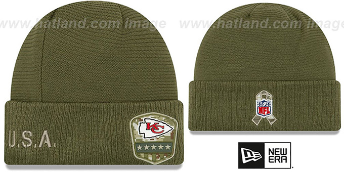 Chiefs '2019 SALUTE-TO-SERVICE' Knit Beanie Hat by New Era