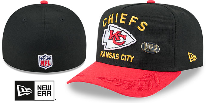 Chiefs 2025 'NFL DRAFT ONSTAGE A-FRAME' Black-Red Fitted Hat by New Era