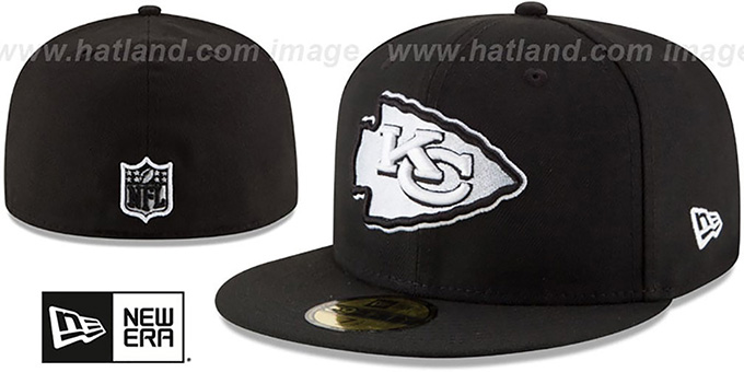 Kansas City Chiefs Nfl Team Basic Black White Fitted Hat