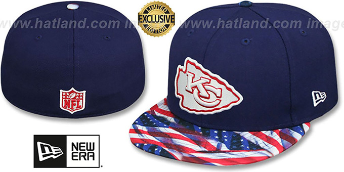 Chiefs 'USA WAVING-FLAG' Navy Fitted Hat by New Era