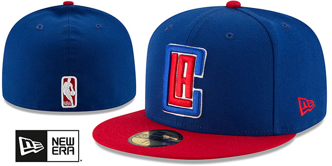 Clippers '2T NBA TEAM-BASIC' Royal-Red Fitted Hat by New Era