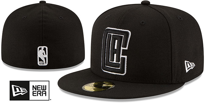Clippers 'NBA TEAM-BASIC' Black-White Fitted Hat by New Era