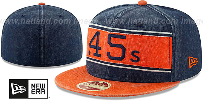 Colt .45s 'COOPERSTOWN HERITAGE BAND' Navy-Orange Fitted Hat by New Era