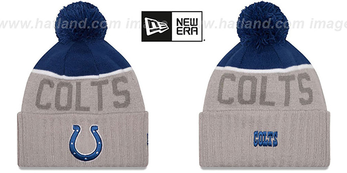 Colts '2015 STADIUM' Grey-Royal Knit Beanie Hat by New Era