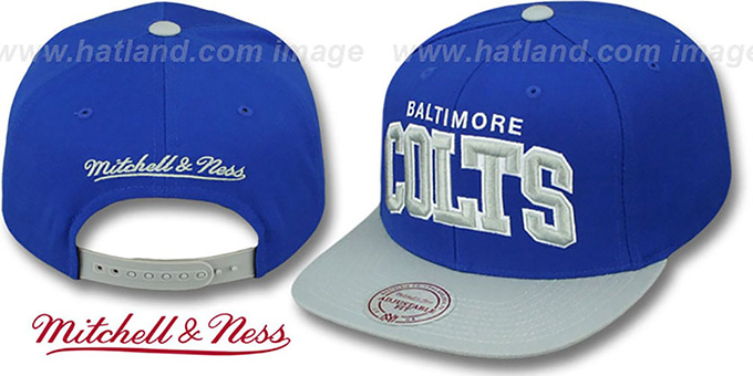 Colts 'BLOCK-ARCH SNAPBACK' Royal-Grey Hat by Mitchell and Ness