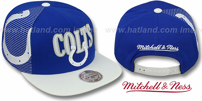 Colts 'LASER-STITCH SNAPBACK' Royal-White Hat by Mitchell and Ness