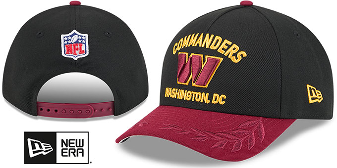 Commanders 2025 'NFL DRAFT ONSTAGE M-CROWN SNAPBACK' Black-Burgundy Hat by New Era