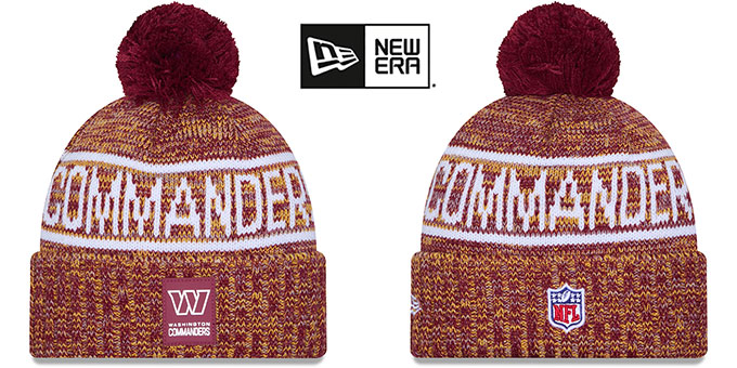 Commanders '2025 NFL SIDELINE' Knit Beanie Hat by New Era