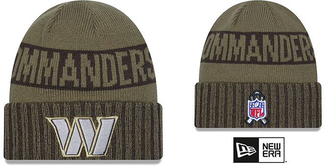 Commanders '2025 SALUTE-TO-SERVICE' Olive Knit Beanie Hat by New Era