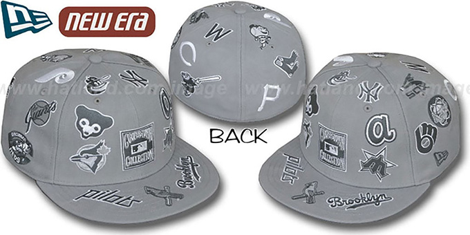 Cooperstown 'ALL-OVER' Grey Fitted Hat by New Era