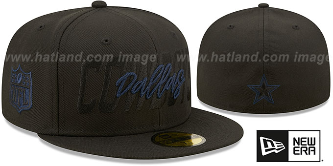 Cowboys '2022 NFL DRAFT' Black-Black Fitted Hat by New Era