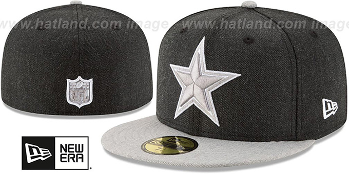 Cowboys '2T-HEATHER ACTION' Charcoal-Grey Fitted Hat by New Era