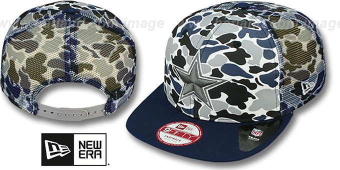 Cowboys 'CAMO-FACE' MESH SNAPBACK Blue Hat by New Era