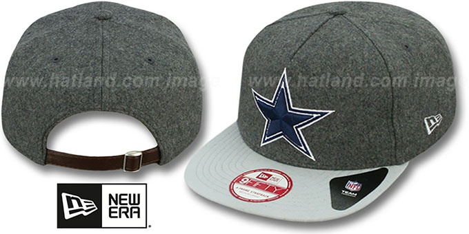 Cowboys 'CLASSIC MELTON' STRAPBACK Grey-Grey Hat by New Era