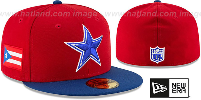 Cowboys COUNTRY COLORS Red-Royal Fitted Hat by New Era