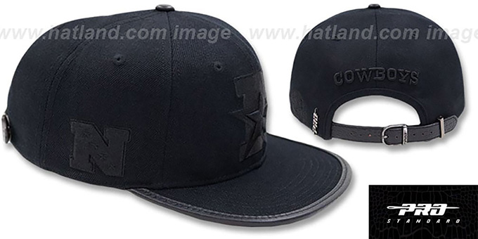 Cowboys 'D-STAR STRAPBACK' Black-Black Hat by Pro Standard