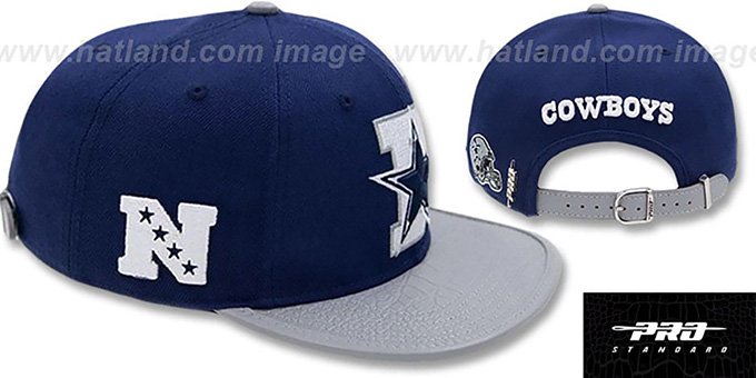 Cowboys 'D-STAR STRAPBACK' Navy-Grey Hat by Pro Standard
