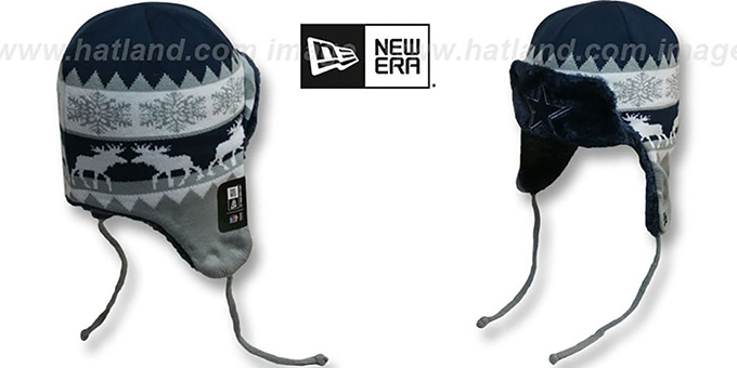 Cowboys 'MOOSER TRAPPER' Navy-Grey Knit Hat by New Era