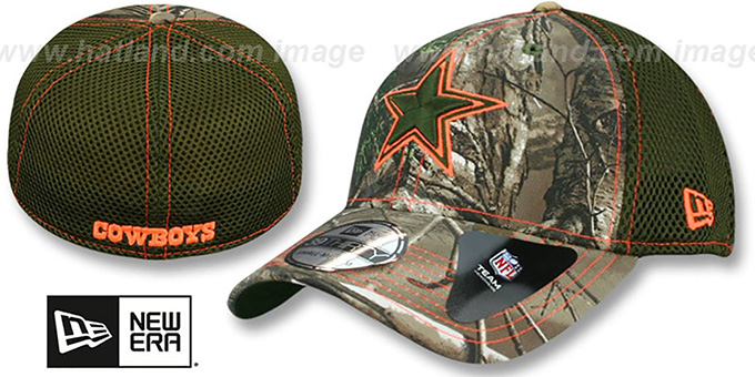 Cowboys 'REALTREE NEO MESH-BACK' Olive Flex Hat by New Era