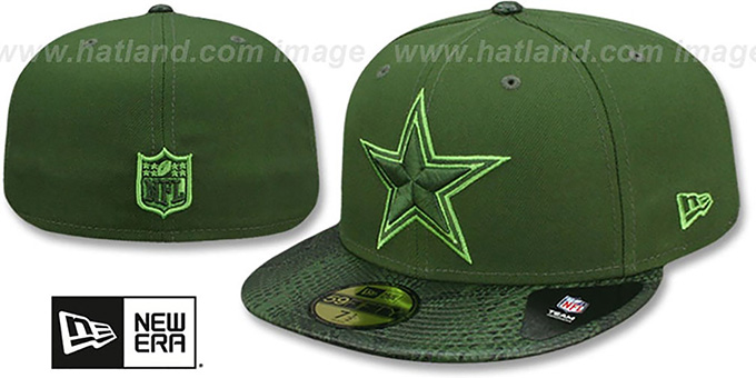Cowboys 'SNAKESKIN SLEEK' Green Fitted Hat by New Era
