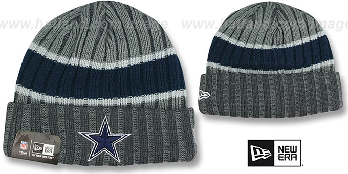 Cowboys 'STRIPE-CHILLER BEANIE' Grey-Navy by New Era