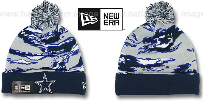 Cowboys 'WINTER SAFARI' Navy-Grey Knit Beanie Hat by New Era