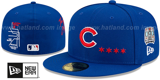 Cubs 'CITY TRANSIT' Royal Fitted Hat by New Era