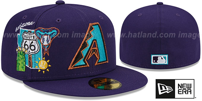 Diamondbacks COOP 'CITY CLUSTER' Purple Fitted Hat by New Era