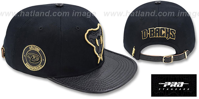Diamondbacks 'METALLIC POP STRAPBACK' Black Hat by Pro Standard
