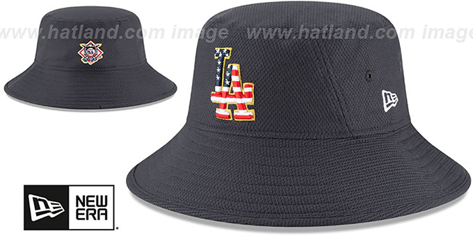Dodgers '2018 JULY 4TH STARS N STRIPES BUCKET' Navy Hat by New Era