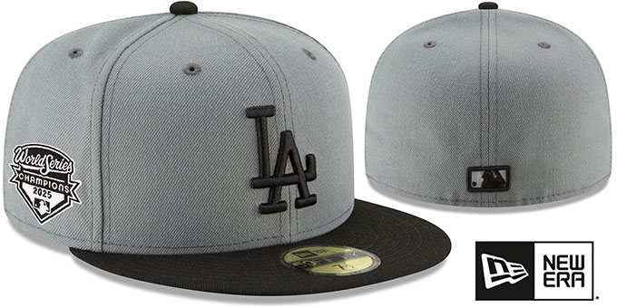 Dodgers '2025 WORLD SERIES CHAMPIONS' Grey-Black Fitted Hat by New Era
