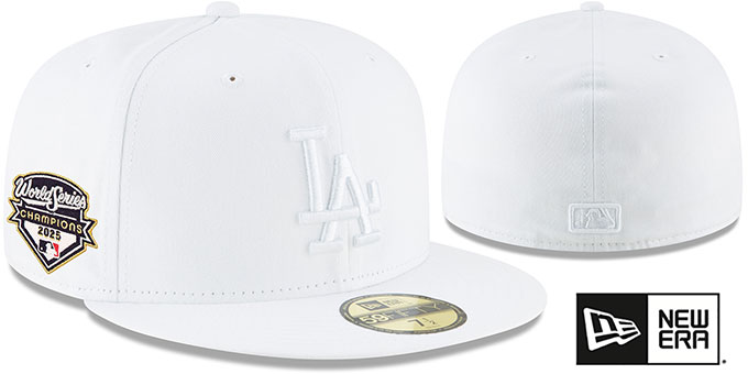 Dodgers '2025 WORLD SERIES CHAMPIONS WHITEOUT' Fitted Hat by New Era